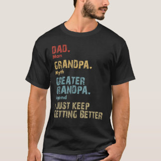 Manar Pappa Grandpa Underbar Grandpa Best Fars dag T Shirt