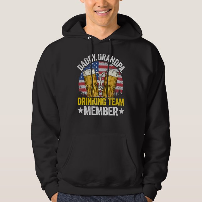 Manar pappa Grandpa USA Drinking Team 4:e av Hoodie (Framsida)