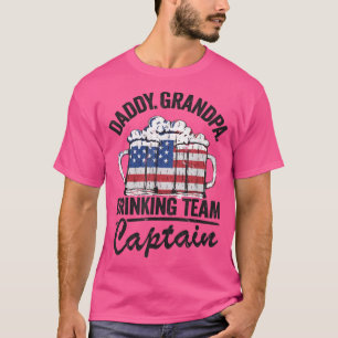 Manar Pappa Grandpa USA Drinking Team Kapten Pappa T Shirt