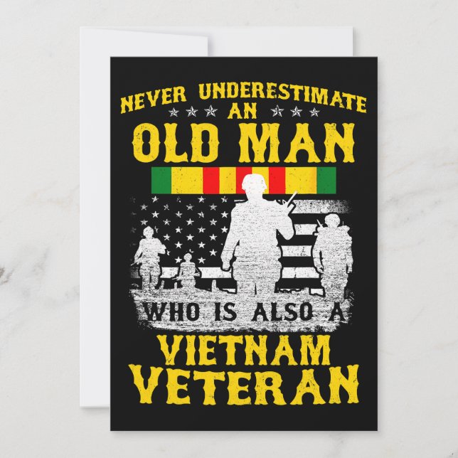 Manar Pappa Grandpa Vietnam Veteran Vintage Shirt  Inbjudningar (Framsida)