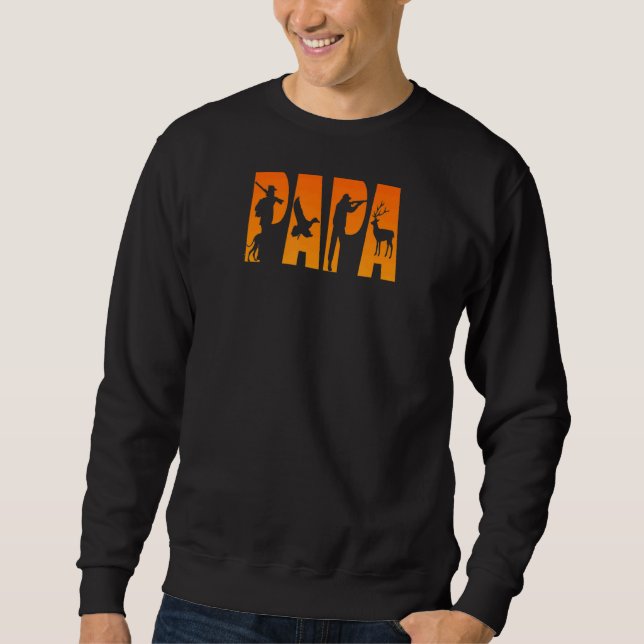 Manar Pappa Hunt Fars dag Hunter Lång Ärmad Tröja (Framsida)