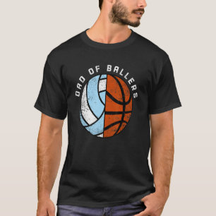Manar Pappa i Ballers Basketball Volleyball Pappa T Shirt