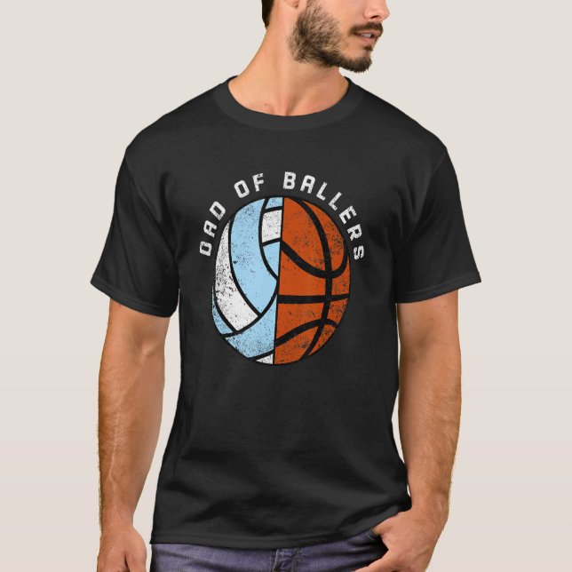 Manar Pappa i Ballers Basketball Volleyball Pappa T Shirt (Framsida)