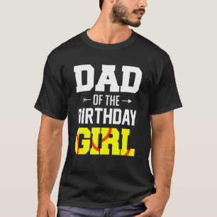 Manar Pappa i Birthday Girl Softball Pappa Famil T Shirt