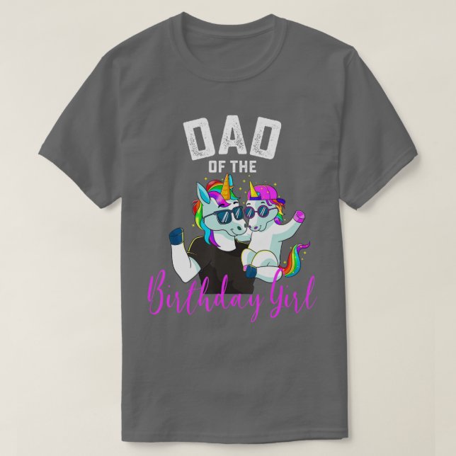 Manar Pappa i Birthday Girl Unicorn Birthday Fam T Shirt (Design framsida)