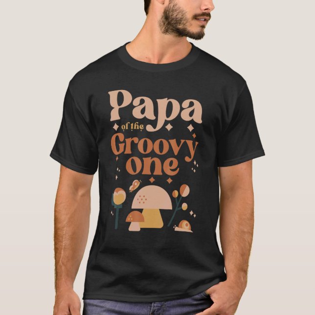 Manar Pappa i Groovy One Boho 1st Birthday Hipp T Shirt (Framsida)