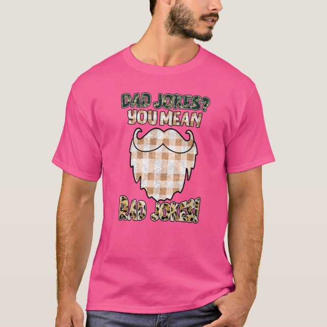 Manar Pappa Jokes Rad Jokes Mustache Beard T Shirt (Framsida)
