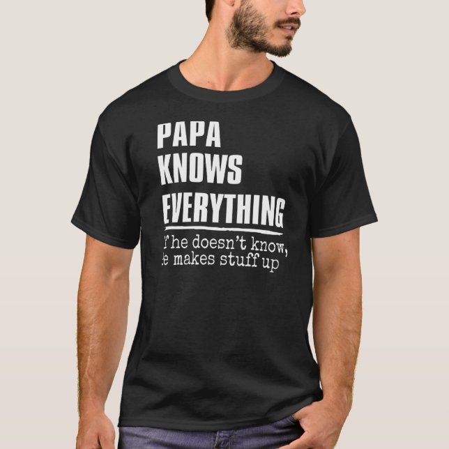 Manar Pappa känner till allt 60 Fars dag T Shirt (Framsida)
