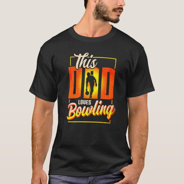 Manar Pappa Kärlek Bowling Pappa T Shirt (Framsida)