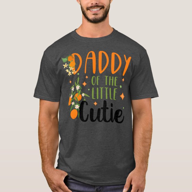 Manar Pappa Little Cutie Baby Shower Orange 1:a T Shirt (Framsida)