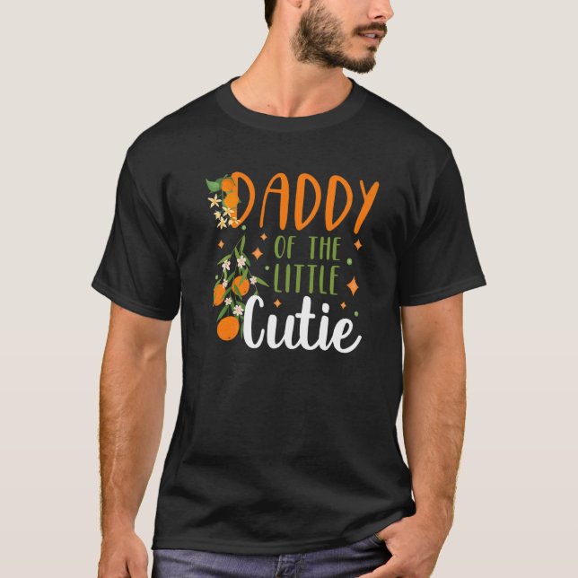 Manar Pappa Little Cutie Baby Shower Orange 1st Bi T Shirt (Framsida)