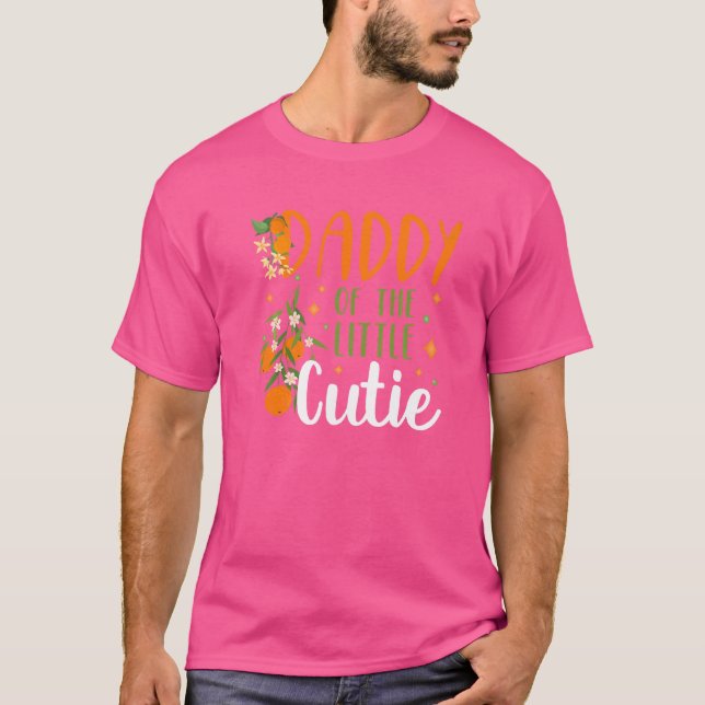Manar Pappa Little Cutie Baby Shower Orange 1st Bi T Shirt (Framsida)