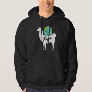 Manar Pappa Llama Earth Day Cute Environmentalist  Hoodie