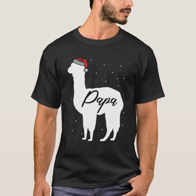 Manar Pappa Llama-familjen som matchar julpajamas T Shirt (Framsida)