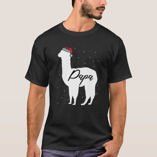Manar Pappa Llama-familjen som matchar julpajamas T Shirt (Framsida)
