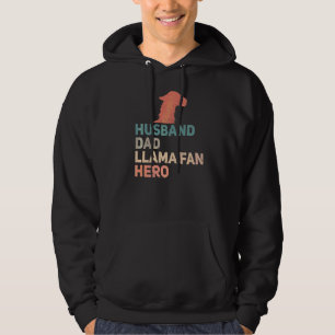 Manar Pappa Llama Fläkt Hero för Llama Hus Hoodie