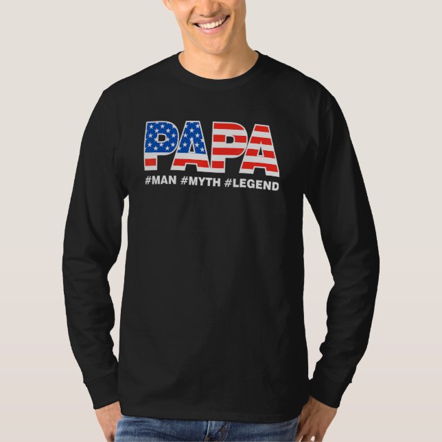 Manar Pappa Man Myth Legend Pappa Far Far T Shirt (Framsida)