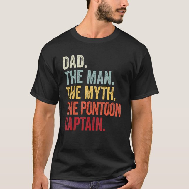 Manar Pappa Man Myth Pontoon kapten I pappa Pontoo T Shirt (Framsida)