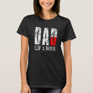 Manar Pappa med 2 pojkar Far eller farfar med 2 ba T Shirt
