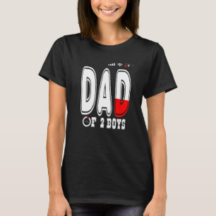 Manar Pappa med 2 pojkar Far eller morfar med 2 ba T Shirt