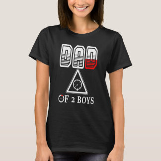 Manar Pappa med två pojkar Far eller farfar av 2 b T Shirt