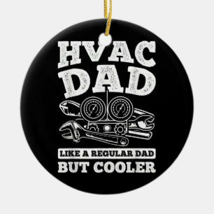 Manar Pappa men kylare Reparation HVAC Tech Julgransprydnad Keramik