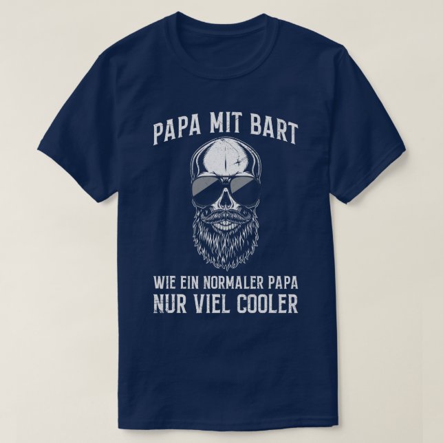 Manar Pappa Mit Bart Beard Carrier Far Beard säger T Shirt (Design framsida)