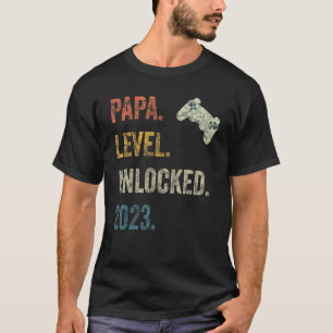 Manar Pappa-nivå olåst 2023 Gamer-Gravid snart T Shirt