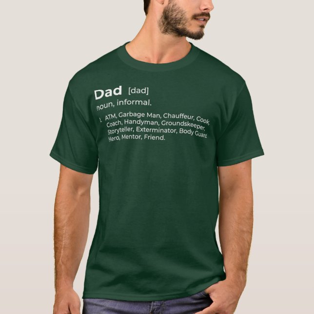 Manar Pappa Noun Dictionary ATM Fars dag Funny T Shirt (Framsida)