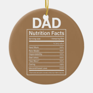 Manar Pappa Nutrition Facts Fars dag Gift för Julgransprydnad Keramik