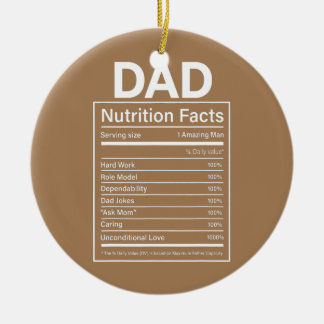 Manar Pappa Nutrition Facts Fars dag Gift för Julgransprydnad Keramik