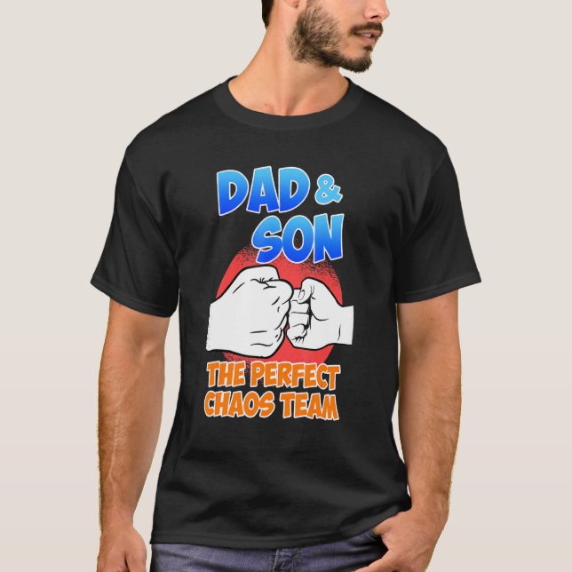 Manar Pappa och Son Chaos Team Pappa Son T Shirt (Framsida)