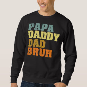 Manar Pappa pappa Pappa Bruh Fars dag Vintage Ret Lång Ärmad Tröja