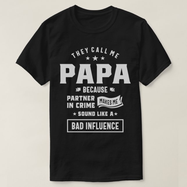Manar Pappa partner dåligt inflytande Far Gift T Shirt (Design framsida)