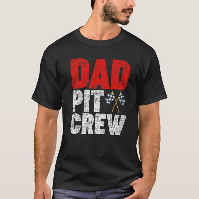 Manar Pappa Pit Crew Funny Car Tävling Kart Tävla  T Shirt (Framsida)