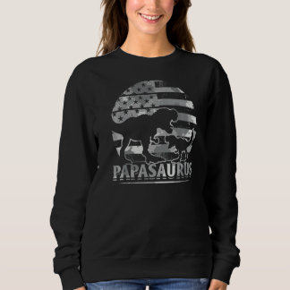 Manar Pappa Saurus Amerikanska Flagga Dinosaur Pap T Shirt