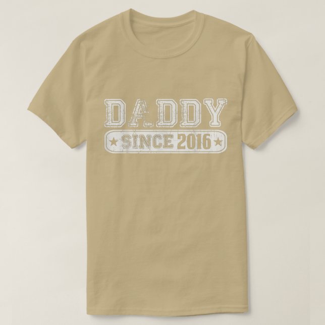 Manar pappa sedan 2016 T Fars dag New Pappa Gift Shirt (Design framsida)