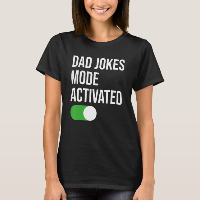 Manar Pappa skämtläge aktiverat Fars dag Funny Tjo T Shirt (Framsida)