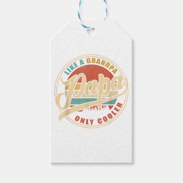 Manar PAPPA som en "Grandpa ONLY COOLER Funny Papp Presentetikett (Framsidan)
