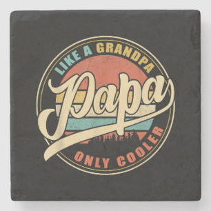 Manar PAPPA som en "Grandpa ONLY COOLER Funny Papp Stenunderlägg