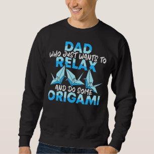 Manar Pappa som gör en del av Origami Papper-falk Lång Ärmad Tröja