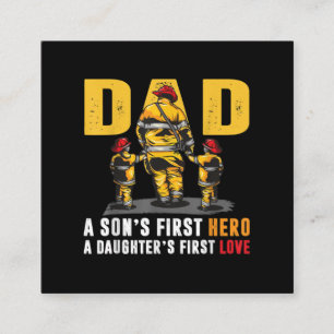 Manar Pappa Sons First Hero Daughers Första Kärl Fyrkantigt Visitkort