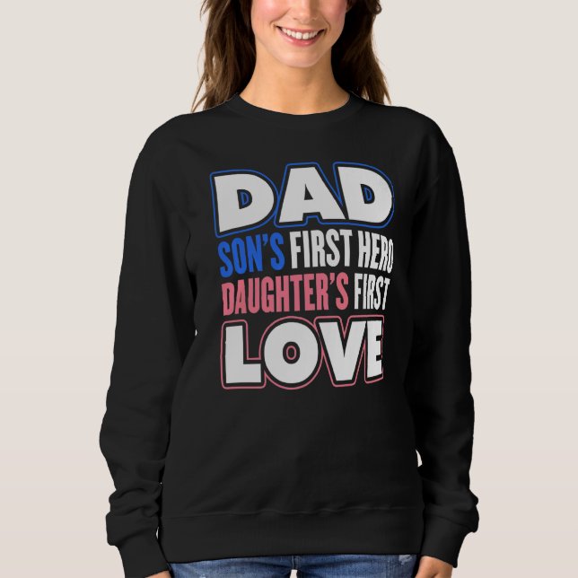 Manar Pappa Sons First Hero Dotter Kärlek Far DEG T Shirt (Framsida)