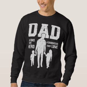 Manar Pappa Sons First Hero Dotter Kärlek för Far" Lång Ärmad Tröja