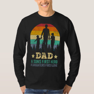 Manar Pappa Sons First Hero Dotter Kärlek för Far" T Shirt