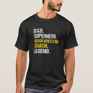 Manar Pappa superhjälten Beach Wrestling Coach Fun T Shirt