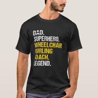Manar Pappa superhjälten Wheelstol Curling Coach F T Shirt
