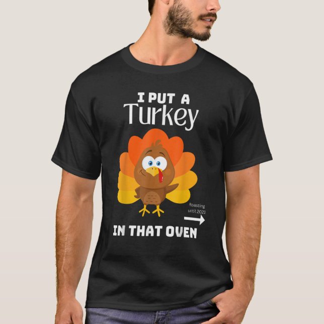 Manar Pappa Thanksgiving Gravid - jag satte Turkie T Shirt (Framsida)
