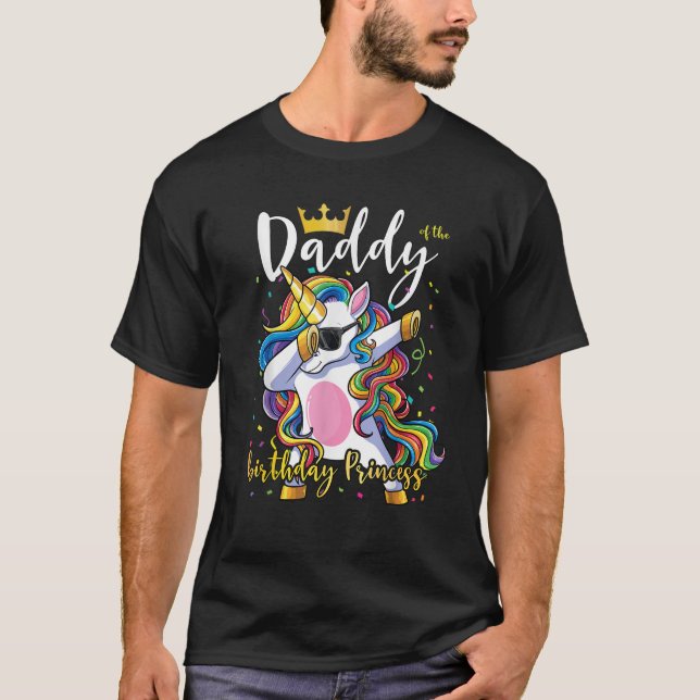 Manar pappa till Birthday Princess Shirt Unicorn T Shirt (Framsida)