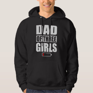 Manar Pappa vid 3 flickor tre döttrar Fars dag Hoodie